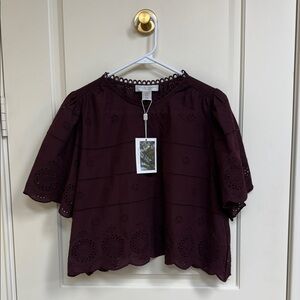 Caroline Constas Deep Burgundy Blouse